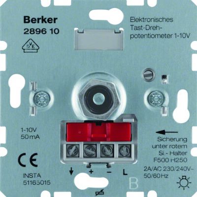 BERKER Elektronika domowa Elektroniczny potencjometr przyciskowo obrotowy 1-10 V 289610 HAGER (289610)