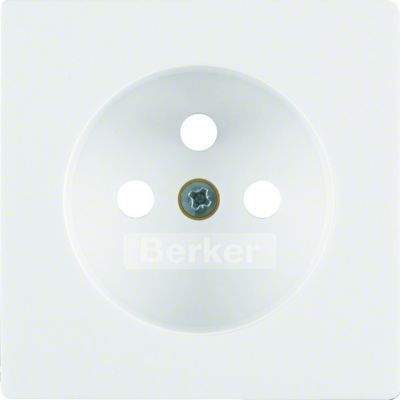 BERKER Q.x Płytka czołowa do gniazda z uziemieniem biały aksamit 3965766079 HAGER (3965766079)