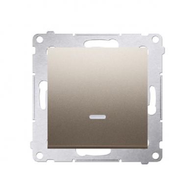 Simon 54 Łącznik pojedynczy jednobiegunowy z podświetleniem LED szybkozłączka złoty mat DW1L.01/44 KONTAKT (DW1L.01/44)