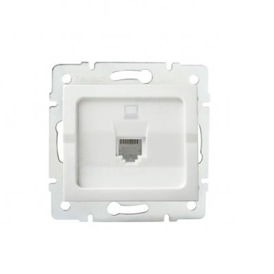 LOGI Gniazdo komputerowe pojedyncze (RJ45Cat 5e Jack) Biały 021390002 25108 KANLUX (25108)