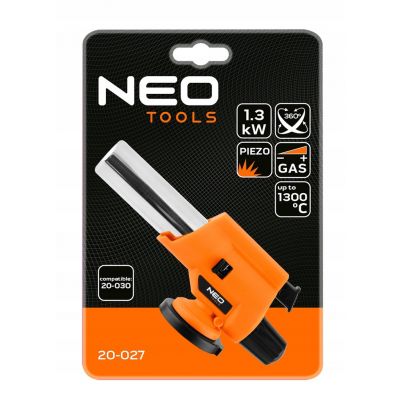 Palnik gazowy nakręcany z zapłonem piezo regulacja płomienia 1300°C NEO (20-027)