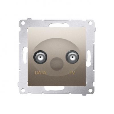 Simon 54 Gniazdo TV-DATA. Dwa porty wyjściowe typu /F/ Częstotliwość dla wejścia 5-1000 MHz złoty mat DAD1.01/44 (DAD1.01/44)