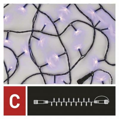 Lampki choinkowe łączone Standard 100 LED 10m fioletowy IP44 timer EMOS (D1AF01)