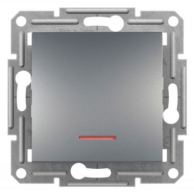 Asfora przycisk bez ramki z podświetleniem stal EPH1600162 SCHNEIDER (EPH1600162)