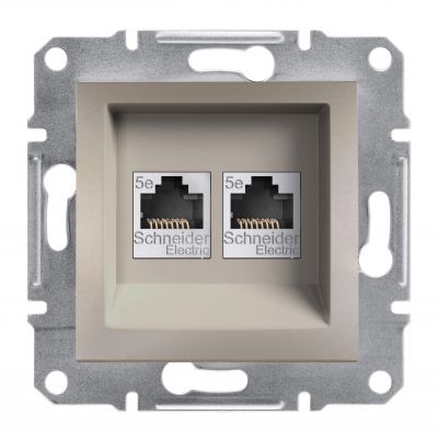 Asfora gniazdo komputerowe 2x RJ45 kat.5e UTP bez ramki brąz EPH4400169 SCHNEIDER (EPH4400169)