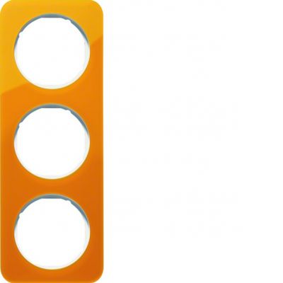 BERKER R.1 Ramka potrójna akryl pomarańczowy przezroczysty/biała 10132339 (10132339)