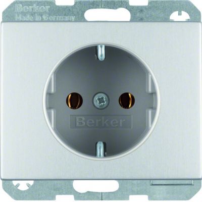 BERKER K.5 Gniazdo SCHUKO kompletne aluminium 47157003 HAGER (47157003)