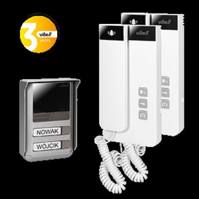 Zestaw domofonowy 2-rodzinny, 2-żyłowy, natynkowy, SALEM MULTI OR-DOM-SL-924 ORNO (OR-DOM-SL-924)
