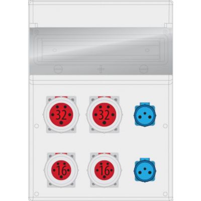 Rozdzielnica budowlana MAX BOX-16S 2x32/5, 2x16/5, 2x230V IP65 zabezp. 2xM.01-B32/3, 1xM.01-B16/ biały MAX-16S-3ZRP PAWBOL (B.MAX-16S-3ZRP)