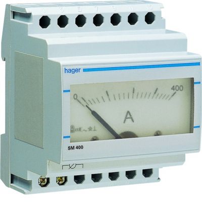 Amperomierz analogowy przekładnikowy 0-400A SM400 HAGER (SM400)