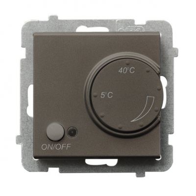 SONATA Regulator temperatury z czujnikiem napowietrznym kolor czekoladowy metalik RTP-1RN/m/40 OSPEL (RTP-1RN/m/40)