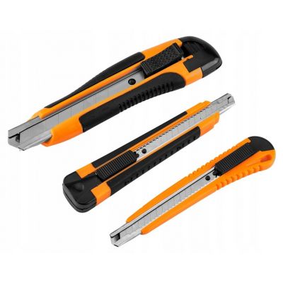 3x Nóż z ostrzem łamanym tapeciak 26 ostrzy zestaw 9 mm + 18 mm NEO TOOLS (63-714)