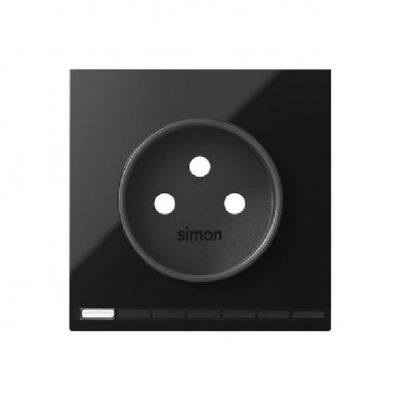 Simon 100 Panel 1-krotny: iO gniazdo z uziemieniem czarny 10020126-138 KONTAKT (10020126-138)