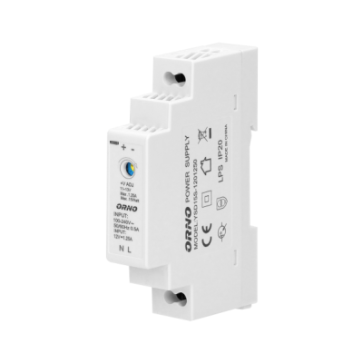 Zasilacz na szynę DIN 12VDC, 1,25A, 15W, szerokość 1 moduł OR-PSU-1642 ORNO (OR-PSU-1642)