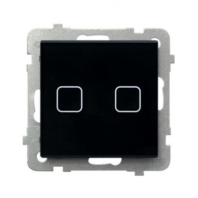 Sonata Touch Łącznik dotykowy podwójny schodowy/krzyżowy z podświetleniem czarne szkło (ŁPD-26RS/m/32)
