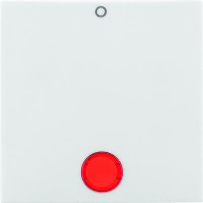 B.Kwadrat Klawisz z czerwoną soczewką z nadrukiem 0 do łączników 2- i 3-biegunowych biały połysk HAGER (5316248999)