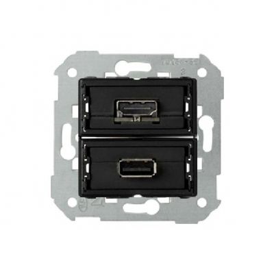 Simon 82 Gniazdo USB + HDMI (V1.4) żeńskie. Podłączenie HDMI kątowe. !Wymagana puszka podtynkowa wielopolowa (nie łączona) 7501095-039 (7501095-039)