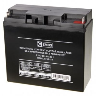 Akumulator AGM 12V 18Ah 12× 12 B9655 EMOS (B9655)