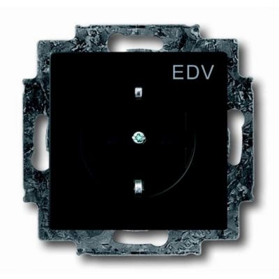 FUTURE Gniazdo SCHUKO Z nadrukiem „EDV” Z szybkozłączami Z uziemieniem, 2P+E Z przesłonami czarny ma (2CKA002013A5332)