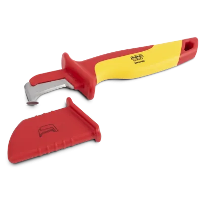 Izolowany nóż dla elektryka ostrze hakowe ze stopką 180mm VDE RAWLPLUG (MN-63-055)