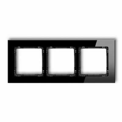 KARLIK DECO Ramka uniwersalna potrójna - szkło (ramka: czarna; spód: czarny) czarny 12-12-DRG-3 (12-12-DRG-3)