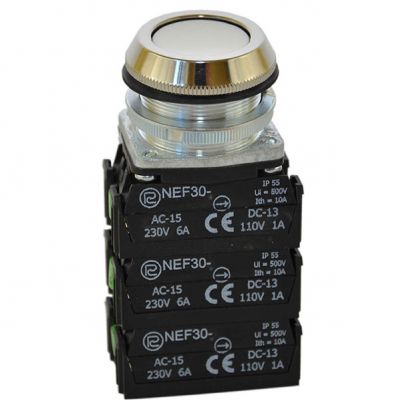 Przycisk NEF30-K6X/W3 biały (W0-NEF30-K 6X/W3 B)