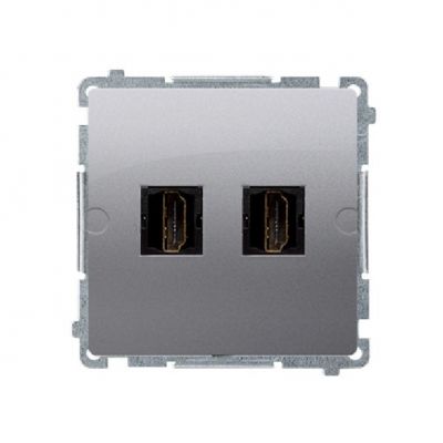 Simon Basic Gniazdo HDMI podwójne srebrny mat BMGHDMI2.01/43 KONTAKT (BMGHDMI2.01/43)