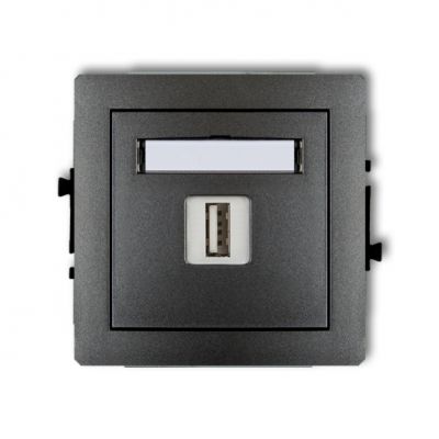 KARLIK DECO Mechanizm ładowarki USB pojedynczej, 5V, 2A grafitowy 11DCUSB-3 (11DCUSB-3)
