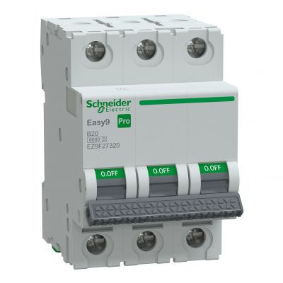 Wyłącznik nadprądowy Easy9 PRO 6kA 3P B20A SCHNEIDER (EZ9F27320)