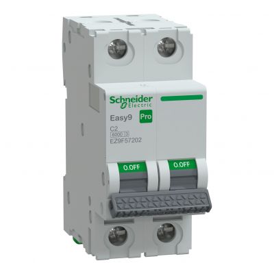 Wyłącznik nadprądowy Easy9 PRO 6kA 2P C2A SCHNEIDER (EZ9F57202)
