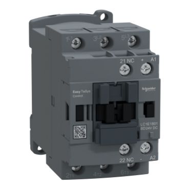 Stycznik mocy cewka 24V DC 18A 3P 1R Easy TeSys LC1E1801BD SCHNEIDER (LC1E1801BD)