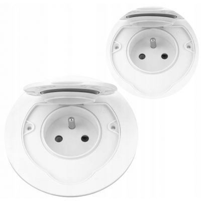 Hermetyczne gniazdo elektryczne okrągłe IP55 1x2P+Z(French) białe ORNO (OR-GM-9030/W)