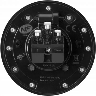Hermetyczne gniazdo elektryczne okrągłe IP55 1x2P+Z(French) czarne ORNO (OR-GM-9030/B)