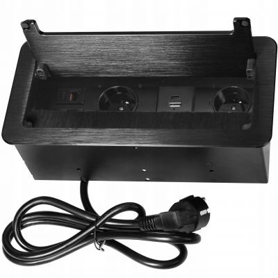 Gniazdo blatowe chowane 2x 230V ładowarka 2x USB A+C 2x NET kabel 1,5m ORNO (OR-GM-9041/B)