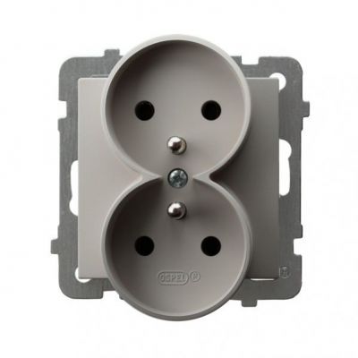 AS Gniazdo podwójne z uziemieniem kaszmir GP-2GRZ/m/82 OSPEL (GP-2GRZ/m/82)