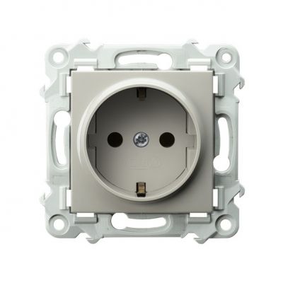 SZAFIR Gniazdo pojedyncze z uziemieniem schuko kolor kaszmirowy beż GP-1ZS/m/83 OSPEL (GP-1ZS/m/83)
