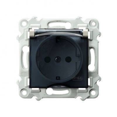 SZAFIR Gniazdo bryzgoszczelne z uziemieniem schuko IP44 klapka przezroczysta kolor kaszmirowy beż GPH-1ZS/m/83/d OSPEL (GPH-1ZS/m/83/d)