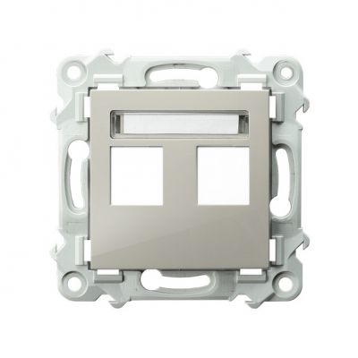 SZAFIR Pokrywa gniazda podwójnego teleinformatycznego prosta kolor kaszmirowy beż GPK-2Z/p/83 OSPEL (GPK-2Z/p/83)