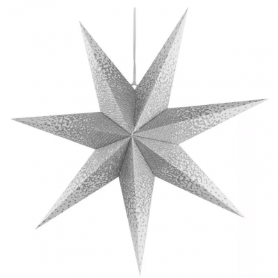Gwiazda papierowa z brokatem choinkowa biała E14 IP20 (DCAZ08)