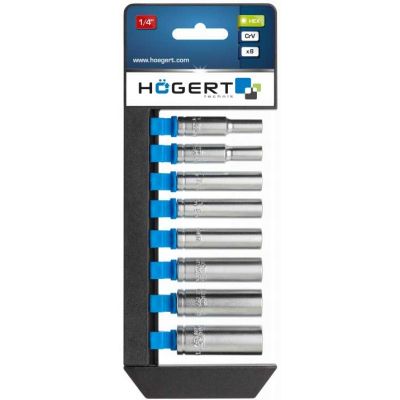 Zestaw nasadek długich 1/4'' 8 szt. HT1A886 HOEGERT (HT1A886)