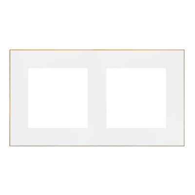 Simon 55 Ramka podwójna 2-krotna DUO Biała podstawa złota TRD2.166/111 KONTAKT (TRD2.166/111)