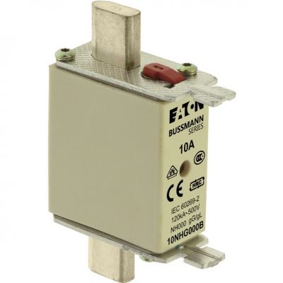 NH FUSE 10A 500V GG/GL SIZE 000 Wkładka NH000 10A 500V GL/GG podwójny wskaźnik 10NHG000B EATON (10NHG000B)