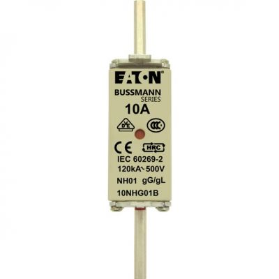 NH FUSE 10A 500V GG/GL SIZE 01 Wkładka NH01 10A 500V GL/GG podwójny wskaźnik 10NHG01B EATON (10NHG01B)