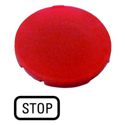 M22-XD-R-GB0 Soczewka przycisku 22mm płaska czerwona z opisem /STOP/ 218194 EATON (218194)
