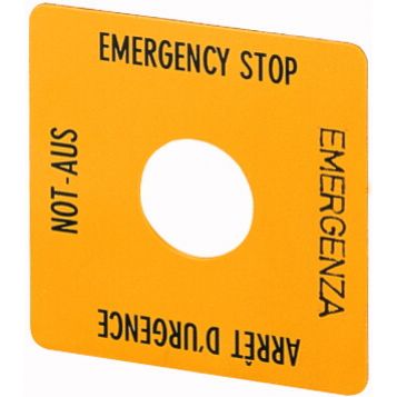 Tabliczka opisowa żółta 50x50mm EMERGENCY STOP 058874 EATON (058874)
