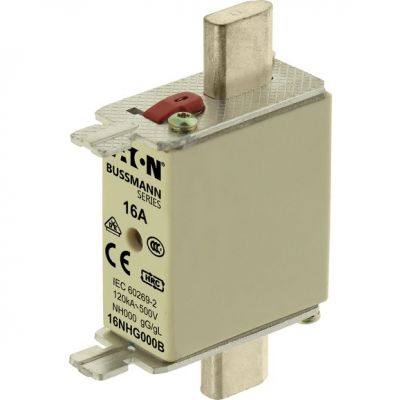 NH FUSE 16A 500V GG/GL SIZE 000 Wkładka NH000 16A 500V GL/GG podwójny wskaźnik 16NHG000B EATON (16NHG000B)