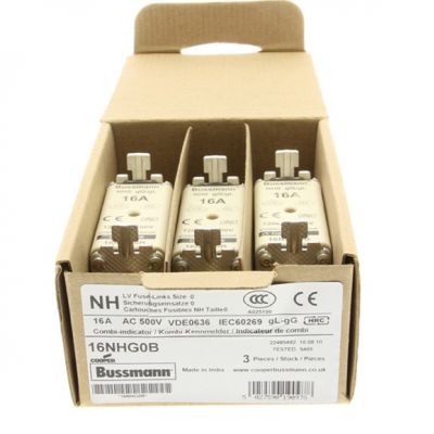 NH FUSE 6A 500V GG/GL SIZE 0 Wkładka NH0 6A 500V GL/GG podwójny wskaźnik 6NHG0B EATON (6NHG0B)