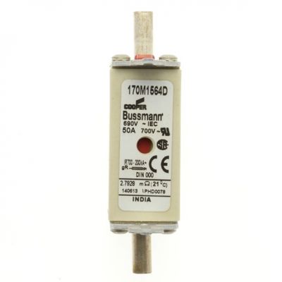 FUSE 50A 690V gR DIN 000 HSDNH Wkładka szybka 50A 690V gR DIN 000 podwójny wskaźnik 170M1564D EATON (170M1564D)