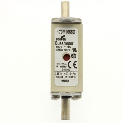 FUSE 125A 690V aR DIN 000 HSDNH Wkładka szybka 125A 690V aR DIN 000 podwójny wskaźnik 170M1568D EATON (170M1568D)