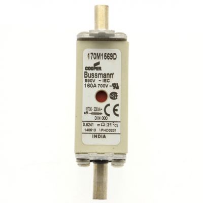 FUSE 160A 690V aR DIN 000 HSDNH Wkładka szybka 160A 690V aR DIN 000 podwójny wskaźnik 170M1569D EATON (170M1569D)